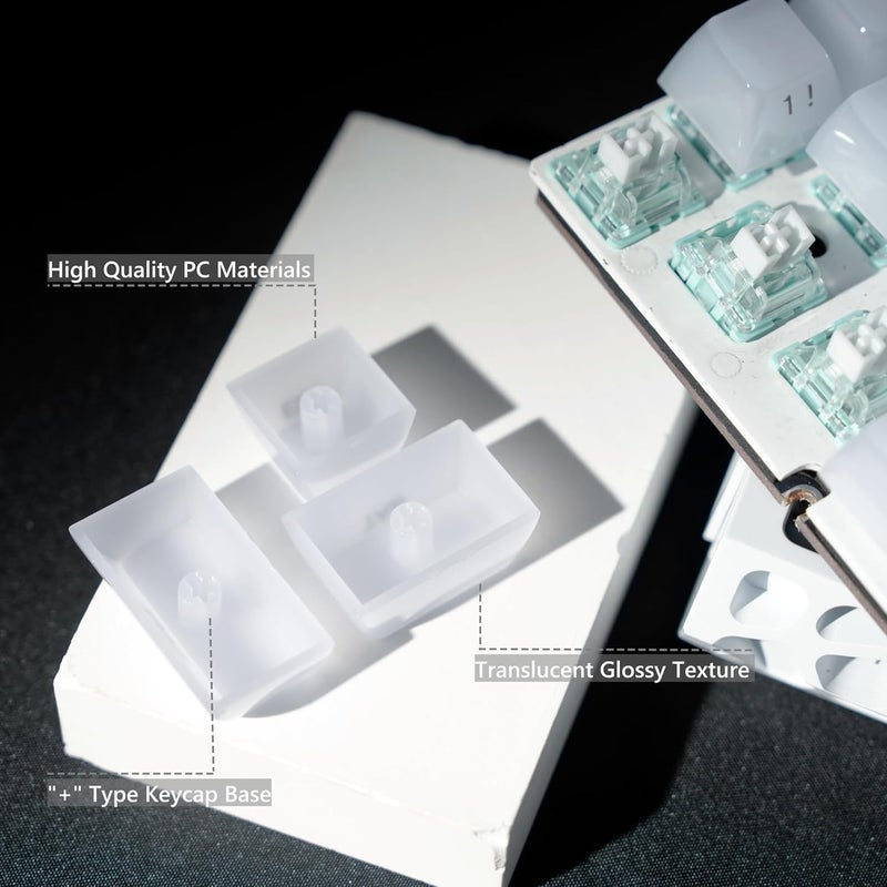 Womier Keyboard Keycaps Jelly - Ceramic Keycaps Style, Clear White Key Cap, Transparent Side Printed Custom 60 65 75 100 Percent for Cherry MX, Outemu, Gateron Mechanical Keyboards(MDA Profile) - Image 4